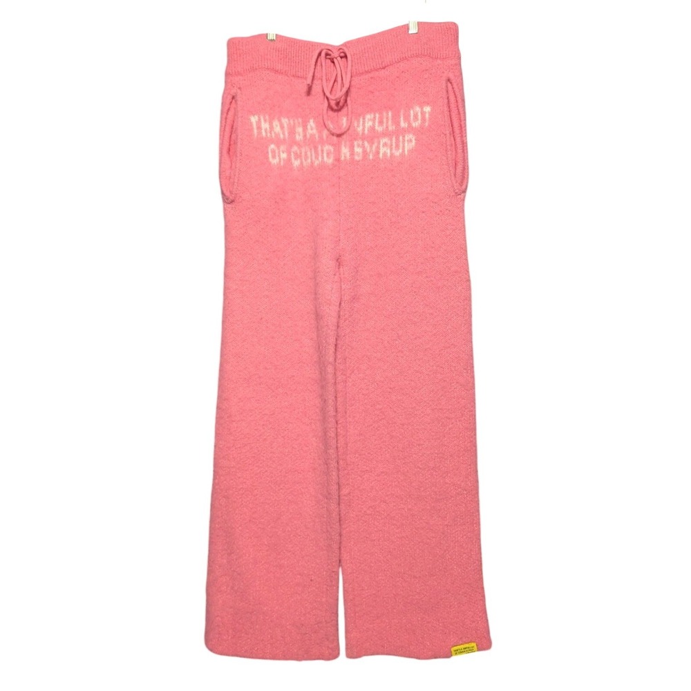 That's A Awful Lot of Cough Syrup Knit Mohair Pull On Pants Pink Women's Size XL